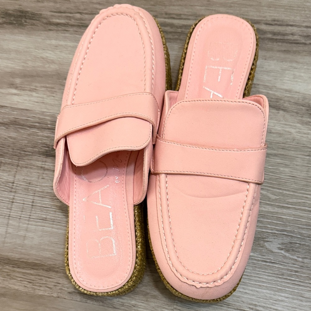 Pink Slip-On Loafer Mules for Women. Beach by Matisse. Sz 7. EUC